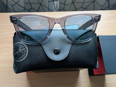 Ray-Ban original wayfarer classic 50-22 Custom Blue Lenses Transparent Grey