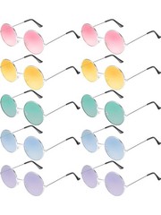 10 Pairs John Hippie Sunglasses Retro Round 60’s Style Circle Sunglasses Eyewear