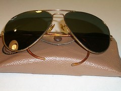 58mm VINTAGE B&L RAY BAN COIL WRAP-AROUNDs G15 GOLD PLATED AVIATOR SUNGLASSES