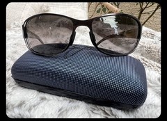 Rare Maui Jim Makena 244 MJ 244-02/F Black Plastic Frame Gray Gradient