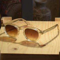 Vintage Johnny Depp sunglasses men’s crystal yellow glasses brown gradient lens