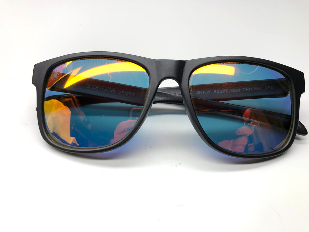 Body Glove Sport Sunglasses Unisex Adults Mirror Lens Black Frame