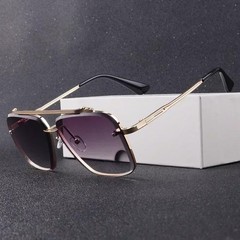 New Men Square Luxury Seven Rock Euro Style Mafia Metal Rim Rectangle Sunglasses
