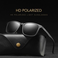 Polarized Sunglasses for Men Lightweight TR90 UV400 Protection Square Sun Glass