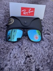 New Ray-Ban Justin RB4165 Matte Black/ Blue 54mm Sunglasses