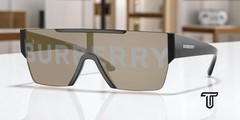 BURBERRY BE4291 3001 G Black Grey Tamp Bur Silver Gold 38 mm Men’s Sunglasses