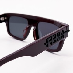NEW FENDI FE40091U 69A BORDEAUX GREY SQUARE MEN SUNGLASSES FENDI