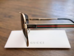 Gucci GG1223S 002 60mm Aviator Sunglasses in Gold/Gray Lens
