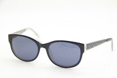 NEW DAISY FUENTES DIANA 021 BLACK SILVER CLEAR AUTHENTIC SUNGLASSES 55-18