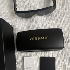 Versace 0VE4391 Shield Sunglasses Full Rim Black Frame Gray Tinted Lenses