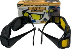 2 Pair set HD Night Vision Wraparound Fits OVER Glasses Sunglasses As Seen on TV