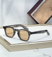 Unisex JMM Zephirin44 Sunglasses Smoke Grey Frame Solid Tan UV Handmade Eyewear