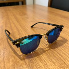 Ray-Ban RB3016 Sunglasses Clubmaster Classic Black Frame Blue Lens 51 mm