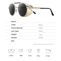 Retro Round Metal Sunglasses Steampunk Men Women Trend Brand Designer Vintage