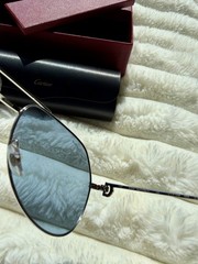 Cartier Sunglasses Aviator Pilot Grey Double C Décor Authentic