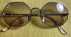 Ray-Ban RB1972 Octagon Geometric Sunglasses Black Metal Brown Gradient 145mm