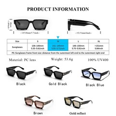 Millionaire Sunglasses For Men Vintage Square Fashion Glasses Luxury Retro