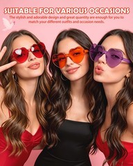 20 Pairs Heart Sunglasses for Women, Colorful Rimless Fun Heart Glasses for W…