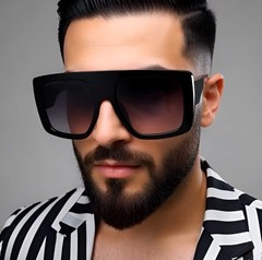 Sunglasses Retro Vintage Beige Lens Modern Men Stylish UV400 Sun Protection Male