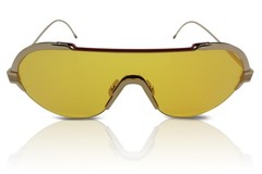 Thom Browne Sunglasses TBS811 01 12K White Gold-Plated Titanium/Yellow