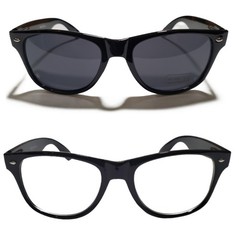 NEW Wayfare Style 80’s Retro Sunglasses Black or Clear Lens UV 400 Protection