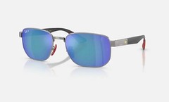 Ray Ban Ferrari Sunglasses RB8329M F0014L GUNMETAL/GREY BLUE MIRROR POLARIZED