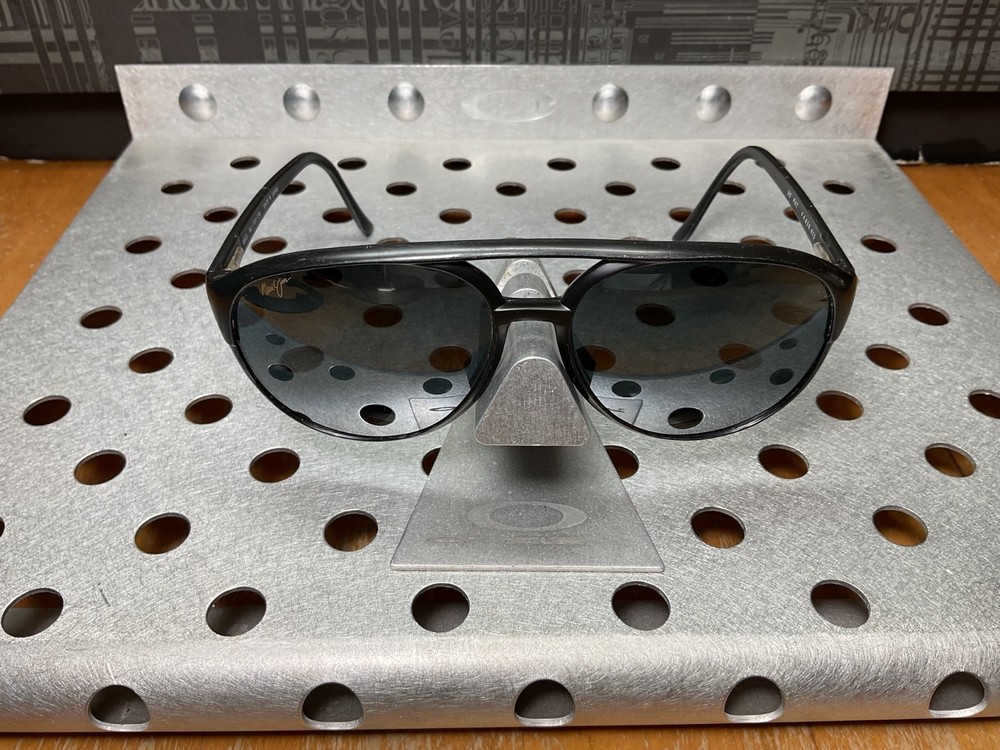 VTG RARE Maui Jim Aviator MJ193-2M Matte Black Japan Polarized Sunglasses 140mm