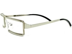 Men Classy Elegant Modern Contemporary Clear Lens Eye Glasses Silver Metal Frame