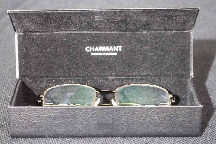 CHARMANT Titanium Perfection Bronze Reader Glasses 140mm W/Hardcase AR16320
