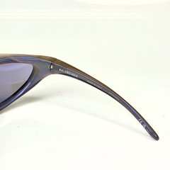 BALENCIAGA BB0352S RUNNER CAT 0352 Violet Mirror Glitter Unisex Sunglasses 002