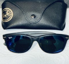 Original Ray-Ban Wayfarer Rb2132 Blue Mirror Flash 622/17 Sunglasses Justin