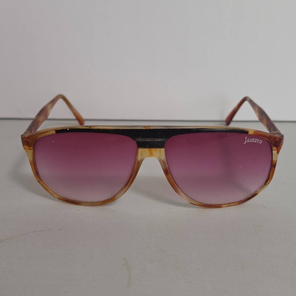 Vintage 80s Jantzen Aviator Sunglasses Purple Gradient Lenses Tortoise Frame