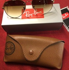 Ray Ban Aviator RB3025 Sunglasses,Light Brown,Gradient Lenses,Unisex.
