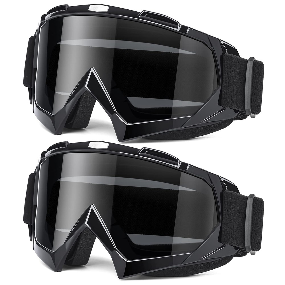 Adult Dirt Bike Goggles 2-PCS ATV Motorcycle Men & Women Wide Vision Racing