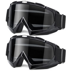 Adult Dirt Bike Goggles 2-PCS ATV Motorcycle Men & Women Wide Vision Racing
