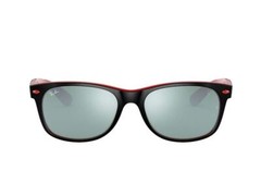 Ray-Ban RB2132M Scuderia Ferrari Matte Black on Red/Silver Flash 55mm Sunglasses