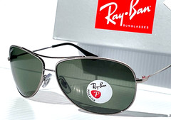 NEW Ray Ban Polished Gunmetal POLARIZED Green lens Sunglass RB 3293 004/9A