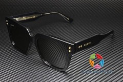 GUCCI GG1084S 001 Rectangular Squared Black Crystal Grey 54 mm Men’s Sunglasses