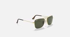 Ray-Ban Caravan Polished Arista Gold G-15 Green 58mm Sunglasses RB3136 181 58-15