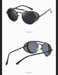 Retro Round Metal Sunglasses Steampunk Men Women Trend Brand Designer Vintage