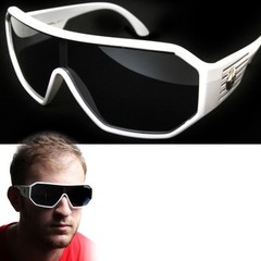Retro Goggle Style Biohazard Large Shield Mens Celebrity Fashion Sunglasses