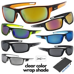 Men’s Xloop Clear Color Frame Sports Wrap Small Face Biking Golf Sunglasses