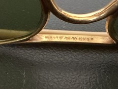 Ful-Vue Aviator Sunglasses Gold Metal Frame Green Tinted Glass Lenses