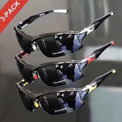 3pcsPolarized Mens Wrap Around Fashion Sunglasses Fishing Running Sport Glasses