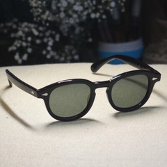 Johnny Depp G15 polarized sunglasses men green sunglasses black acetate glasses