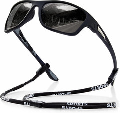Polarized Sports Sunglasses for Men: UV400 Protection Glasses Wrap Around Goggle