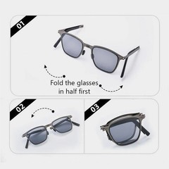 Portable Sunglasses New Ultra Light Stainless Steel Folding Sunglasses