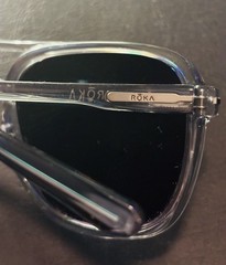 Roka Bandera Sunglasses Crystal Grey Frame Dark Carbon Polarized Lens