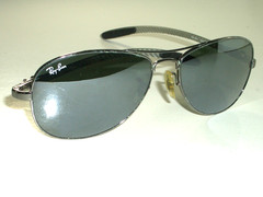 RAY BAN RB8301 56[]14 SHINY GUNMETAL CARBON FIBER G15 MIRROR PILOT SUNGLASSES