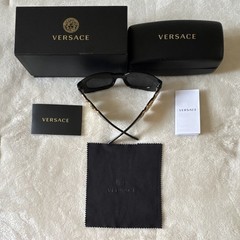 Versace Unisex “Biggie” Black Sunglasses with Gold Medusa